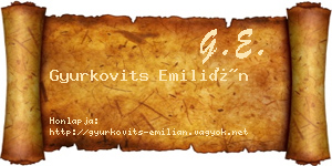 Gyurkovits Emilián névjegykártya